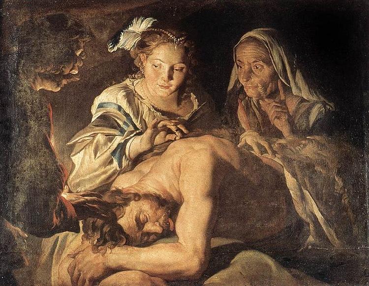 Matthias Stomer Samson nad Delilah oil painting image